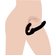 Evoke Vibrating Strapless Strap-On - Black - Image 5