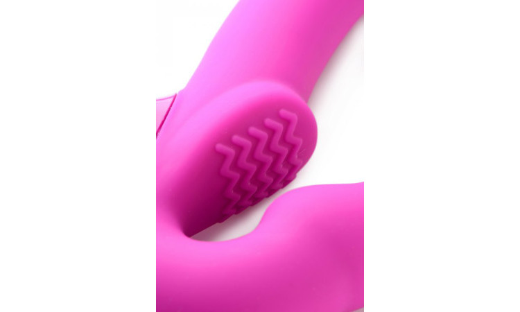 Evoke Vibrating Strapless Strap-On - Pink - Image 3