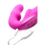 Evoke Vibrating Strapless Strap-On - Pink - Image 4