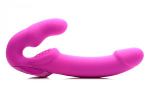 Evoke Vibrating Strapless Strap-On - Pink