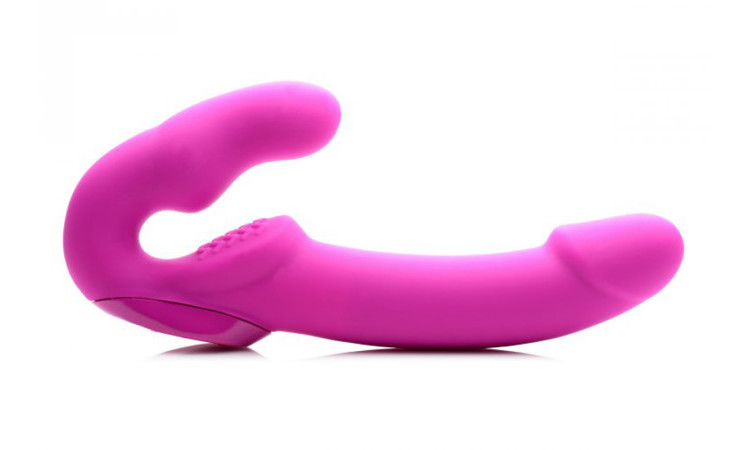 Evoke Vibrating Strapless Strap-On - Pink - Image 1