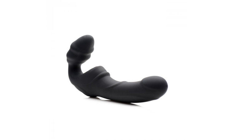 Slim Rider Strapless Strap-on Vibrator - Black - Image 2