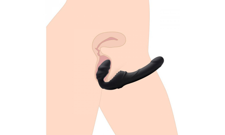 Slim Rider Strapless Strap-on Vibrator - Black - Image 5