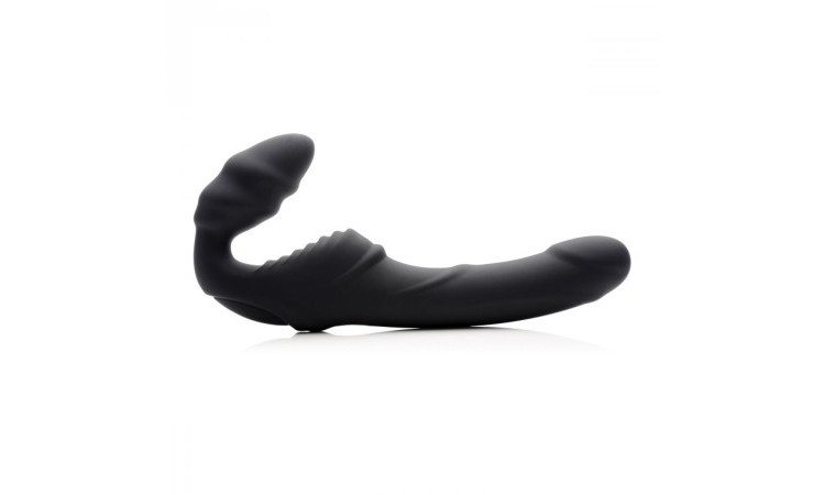 Slim Rider Strapless Strap-on Vibrator - Black - Image 1