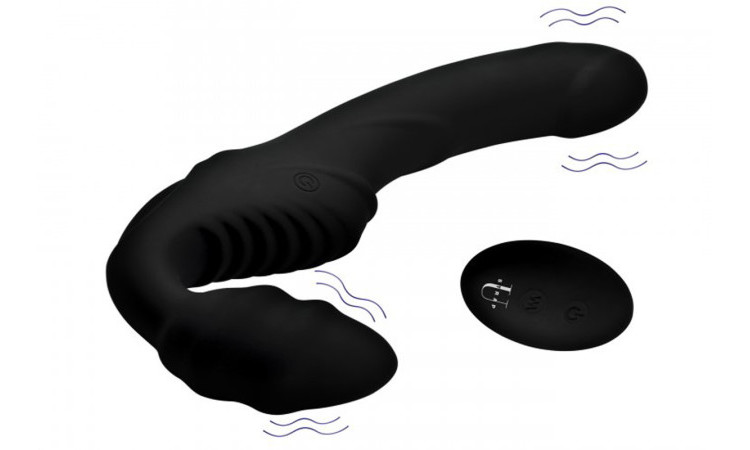 Pro Rider Strapless Strap-on Vibrator - Black - Image 2