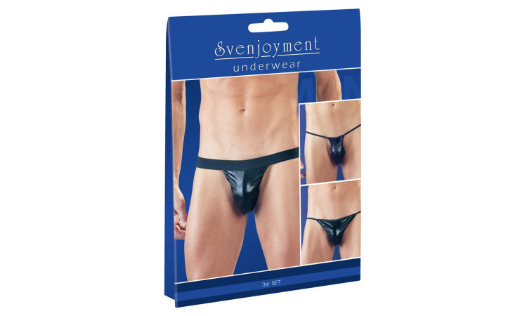 3-Piece Wetlook Thong Set - Image 3