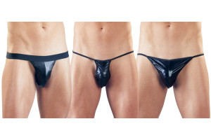 3-Piece Wetlook Thong Set