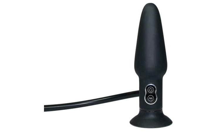 True Black Vibrating Anal Plug - Image 2