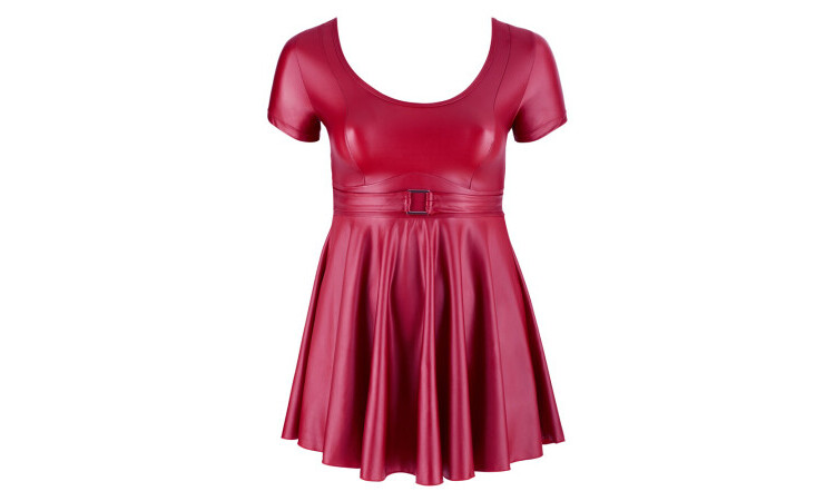 Flared Wetlook Dress - Image 3