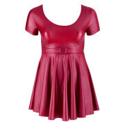 Flared Wetlook Dress - Image 3