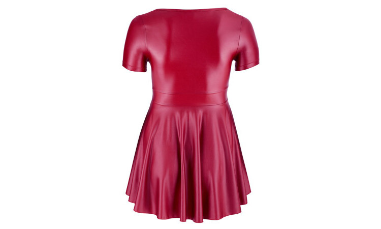Flared Wetlook Dress - Image 4
