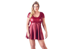 Flared Wetlook Dress