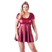 Flared Wetlook Dress - Image 1