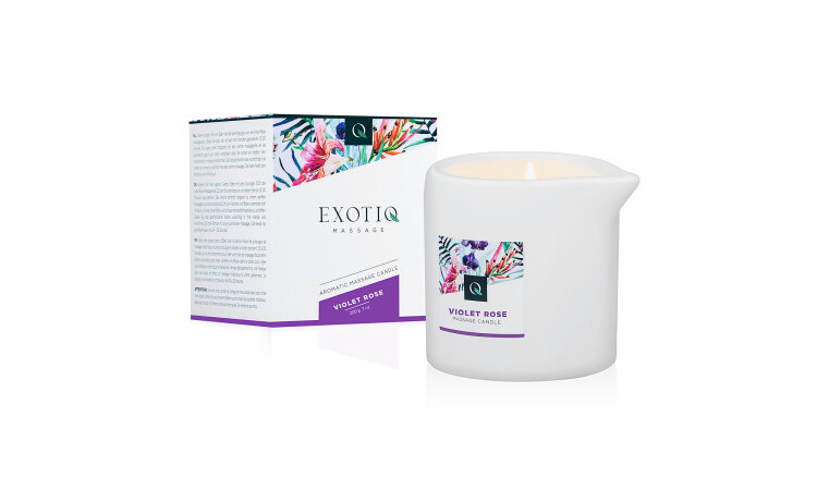 Exotiq Massage Candle Violet Rose - 200g - Image 1