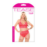 3-Piece Lace Garter Set - Hot Pink - Image 3