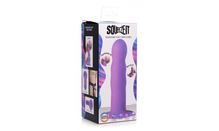 Squeeze-It Wavy Dildo - Purple - Image 6