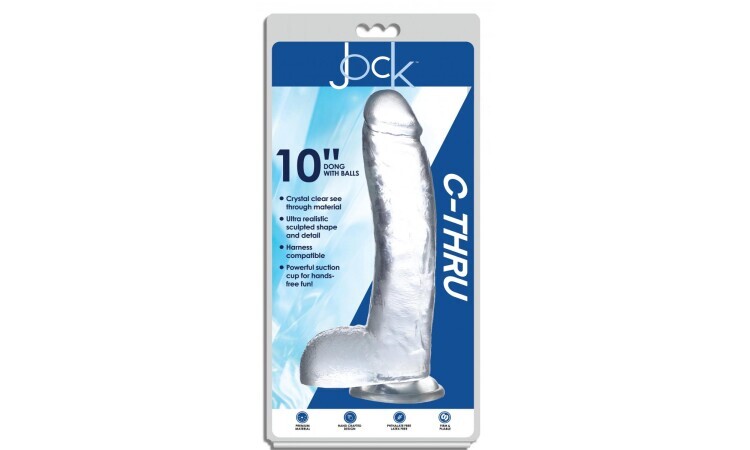 Jock C-Thru Transparent Dildo - 29 cm - Image 3