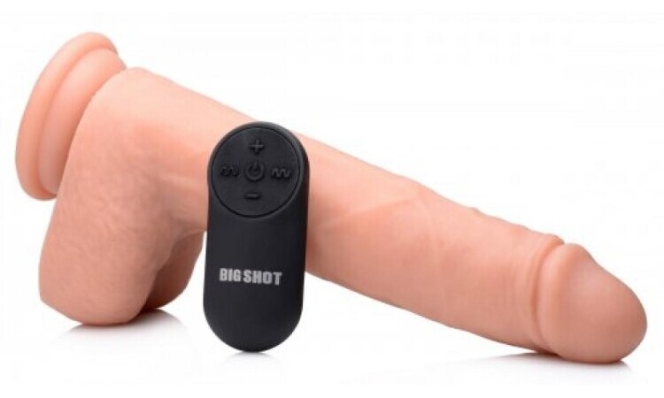Vibrating & Thrusting XL Dildo with Suction Cup and Balls - Image 2