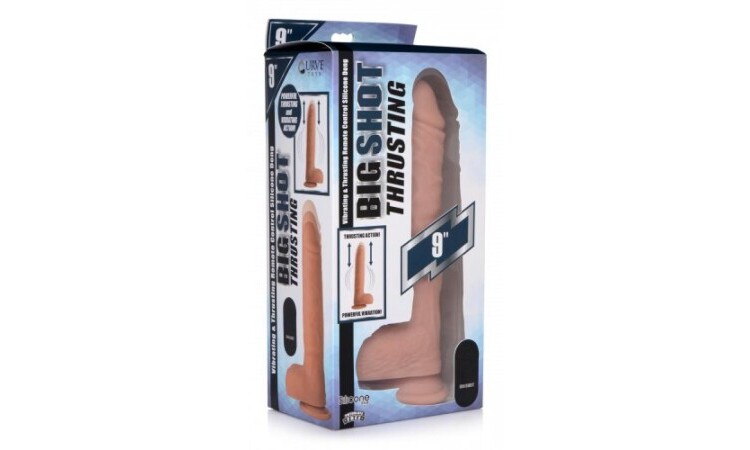 Vibrating & Thrusting XL Dildo with Suction Cup and Balls - Image 4