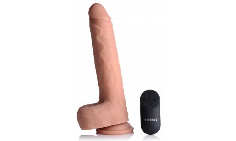 Vibrating & Thrusting XL Dildo with Suction Cup and Balls - Image 1