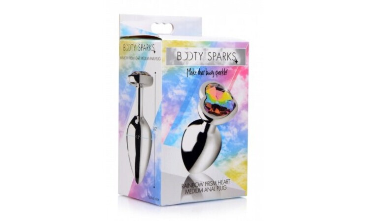 Rainbow Heart Butt Plug - Medium - Image 2