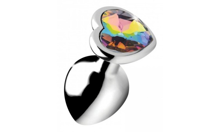 Rainbow Heart Butt Plug - Medium - Image 1