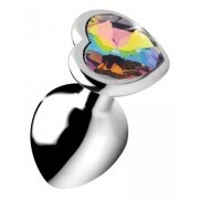 Rainbow Heart Butt Plug - Medium - Image 1