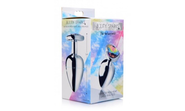 Rainbow Heart Butt Plug - Large - Image 3