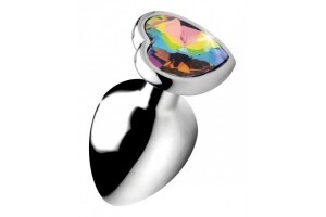 Rainbow Heart Butt Plug - Large