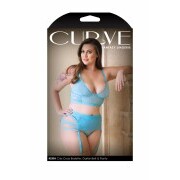 Keira Criss Cross 3-Piece Garter Belt Set - Electric Blue - Image 3