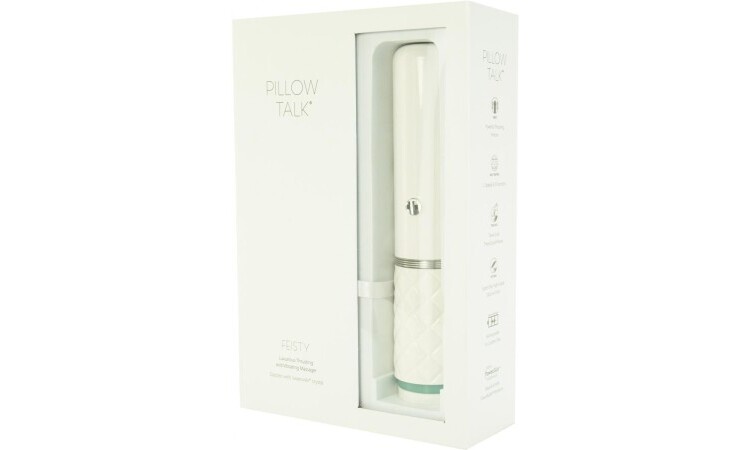 Pillow Talk - Feisty Thrusting Vibrator - Teal - Image 6
