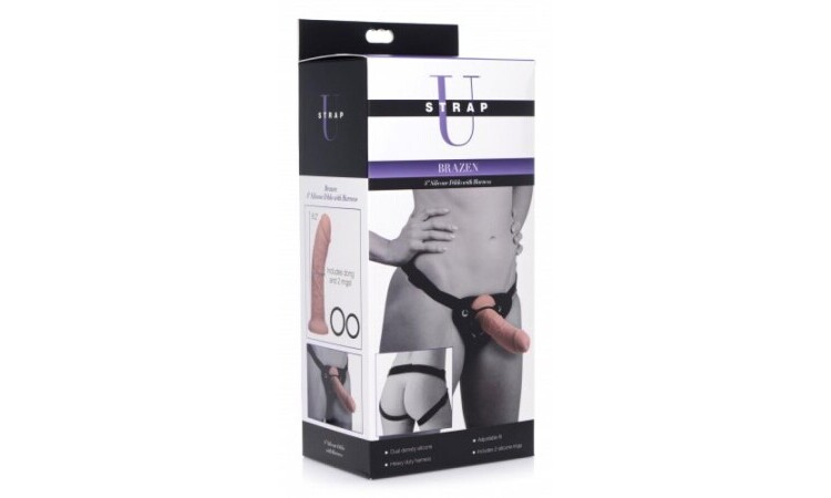 Brazen Silicone Dildo With Harness - 20 cm - Image 4