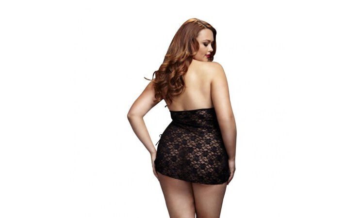 Baci - Black Lace Dress with Half Cups - Curvy - Image 2