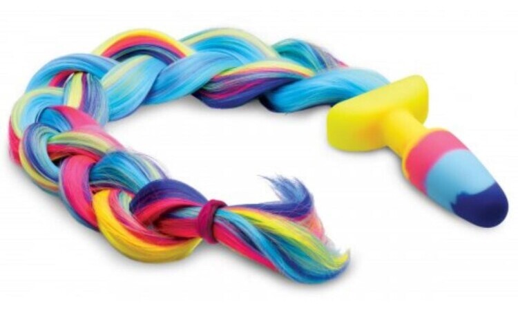 Rainbow Unicorn Anal Plug With Tail - Image 2