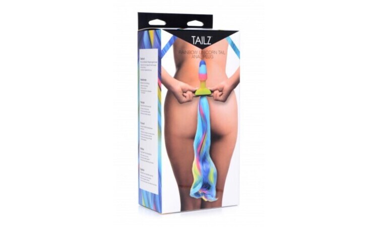 Rainbow Unicorn Anal Plug With Tail - Image 4