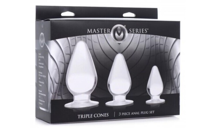 Triple Cones Anal Plug Set Of 3 - Clear - Image 3