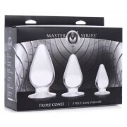 Triple Cones Anal Plug Set Of 3 - Clear - Image 3