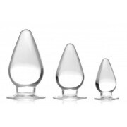 Triple Cones Anal Plug Set Of 3 - Clear - Image 1