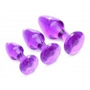 Shimmering Gem Anal Plug Set - Purple - Image 2