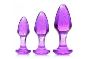 Shimmering Gem Anal Plug Set - Purple