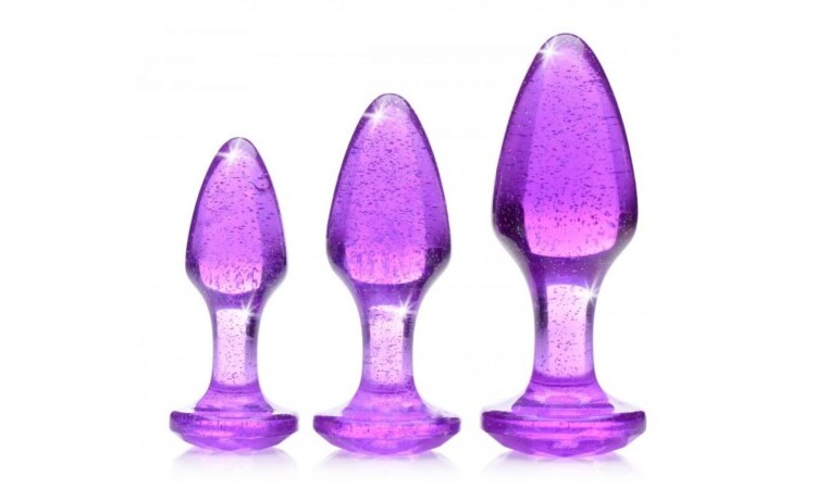 Shimmering Gem Anal Plug Set - Purple - Image 1