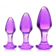 Shimmering Gem Anal Plug Set - Purple - Image 1