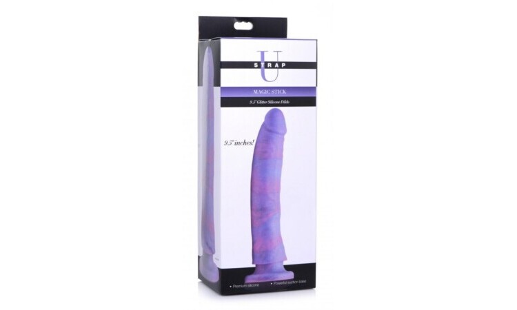 Magic Stick Silicone Dildo With Glitter - 24 cm - Image 6