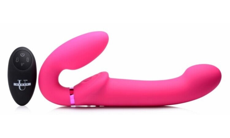 G-Pulse Vibrating Strapless Dildo With Remote Control - Pink - Image 2