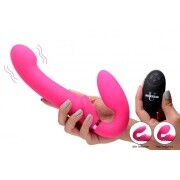 G-Pulse Vibrating Strapless Dildo With Remote Control - Pink - Image 4