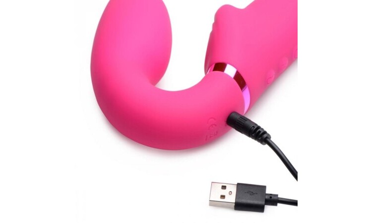 G-Pulse Vibrating Strapless Dildo With Remote Control - Pink - Image 5