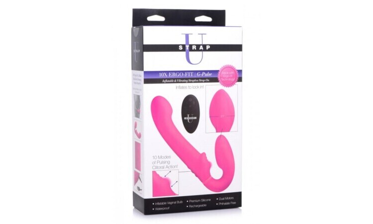 G-Pulse Vibrating Strapless Dildo With Remote Control - Pink - Image 7
