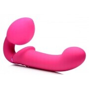 G-Pulse Vibrating Strapless Dildo With Remote Control - Pink - Image 1