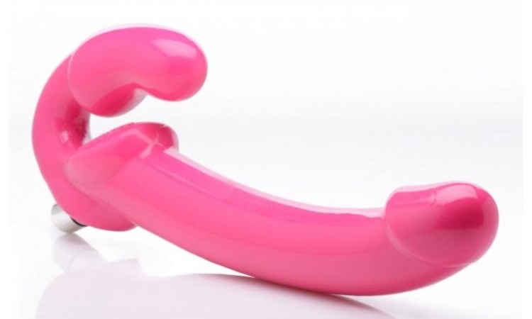 Revolver Vibrating Strapless Strap-On XXL - Pink - Image 1