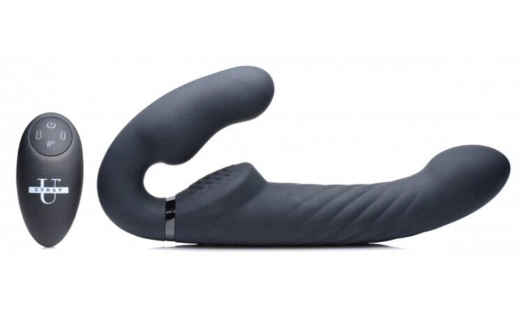 Swirl Vibrating Strapless Strap-On - Black - Image 2